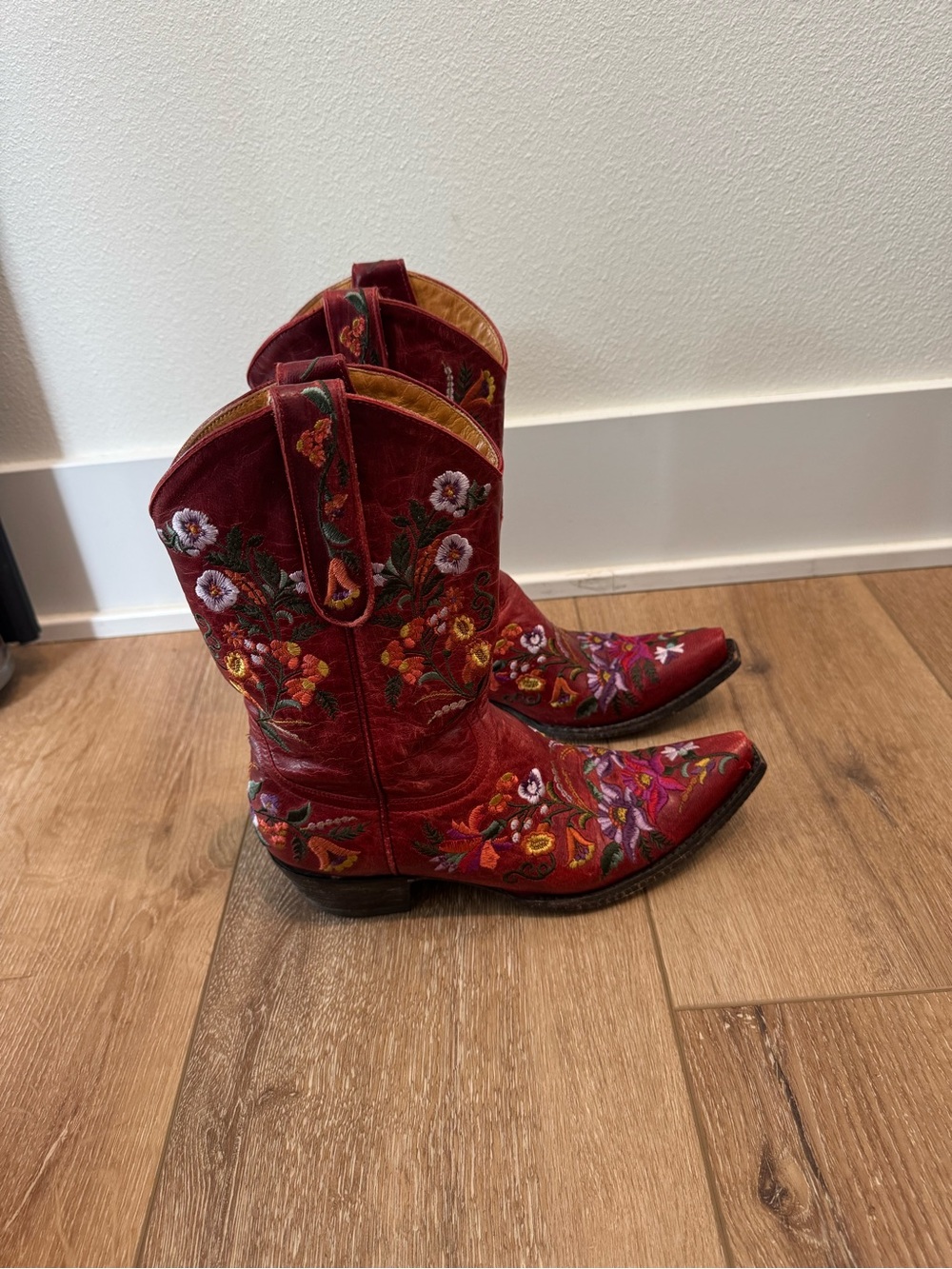 Old Gringo Sora Women's Red Ankle Boots with Floral Embroidery 7 B - Picture 8 of 16